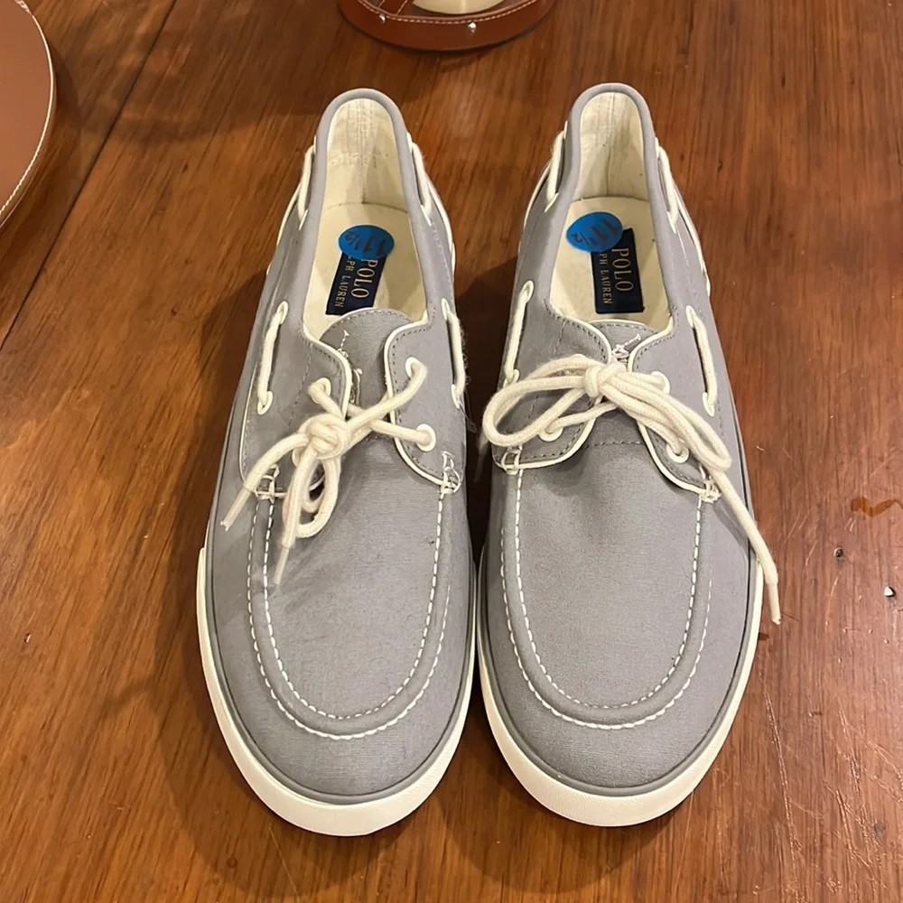 Polo Ralph Lauren Lander Boat Deck Shoes Sneakers new grey Mens size 11.5